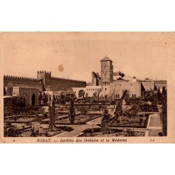 Rabat Jardins des Oudaïas et la Médersa Maroc carte postale ancienne CPA Lévy Neurdein circulée 1924