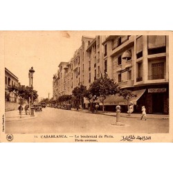 Casablanca Boulevard de Paris Paris Avenue Maroc carte postale ancienne CPA Fladrin numéro 14 circulée