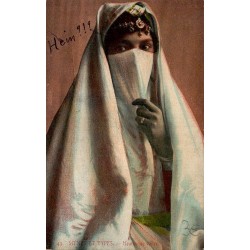 Mauresque voilée Fès Maroc carte postale ancienne CPA série Scènes et Types numéro 43 circulée