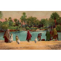 Une Oasis Algérie carte postale ancienne CPA circulée numéro 1317 paysage saharien