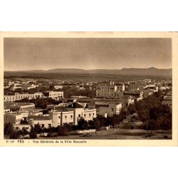 Fès vue générale de la ville nouvelle Maroc carte postale ancienne CPA Braun et Cie non circulée