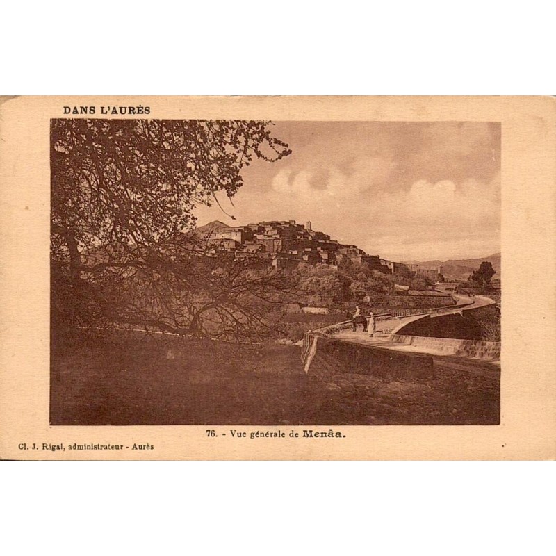 Carte postale ancienne Menâa vue générale Aurès Algérie CPA Cl J Rigal