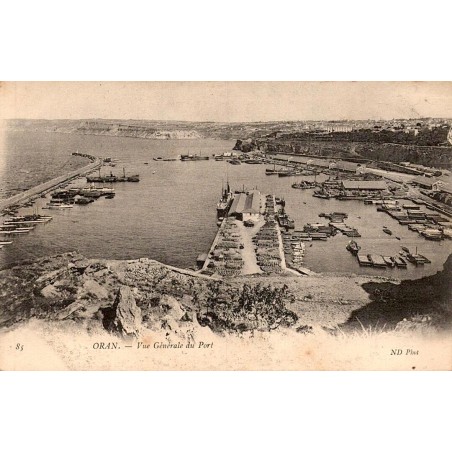 Carte postale ancienne Oran vue générale du port Algérie CPA ND Phot série 85