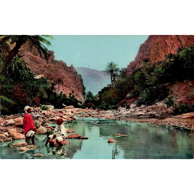 Carte postale semi-moderne El Kantara au bord d’El Oued dans les gorges d’El Kantara Algérie CPSM circulée 1956