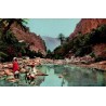 Carte postale semi-moderne El Kantara au bord d’El Oued dans les gorges d’El Kantara Algérie CPSM circulée 1956