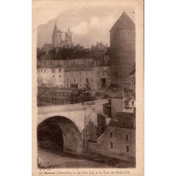 Carte postale ancienne du Pont Joly et de la Tour de l’Orle d’Or à Semur-en-Auxois