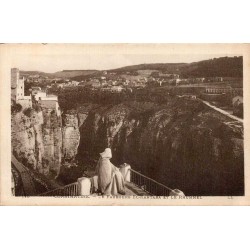 Carte postale ancienne Constantine Le Faubourg El-Kantara et le Rhummel Algérie CPA série 118