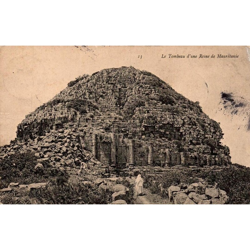 Carte postale ancienne Tombeau d'une Reine de Maurétanie Algérie CPA série 13 Mausolée royal