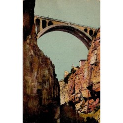 Carte postale ancienne Constantine Grande Arche du Pont de Sidi Rached Algérie CPA ND Phot série 950