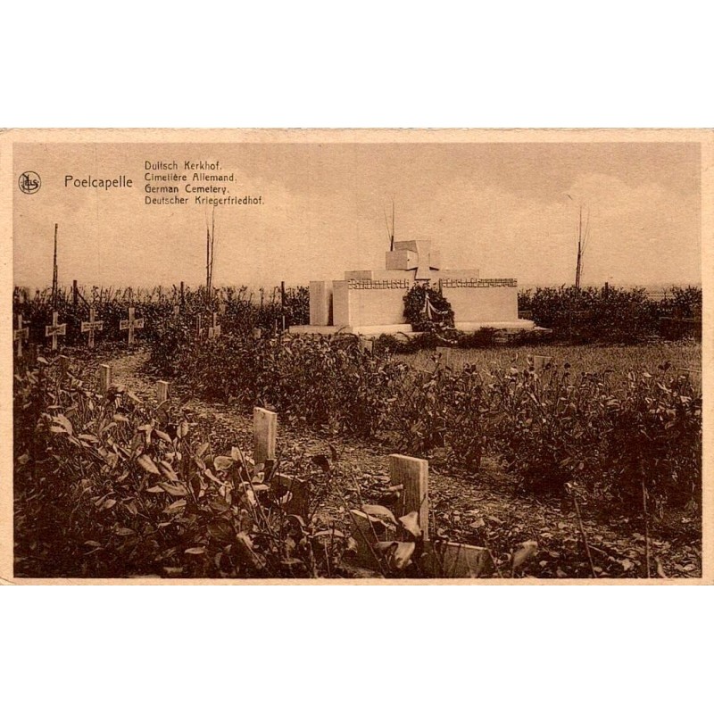 Carte postale ancienne Poelcapelle Cimetière Allemand Belgique CPA Neurdein