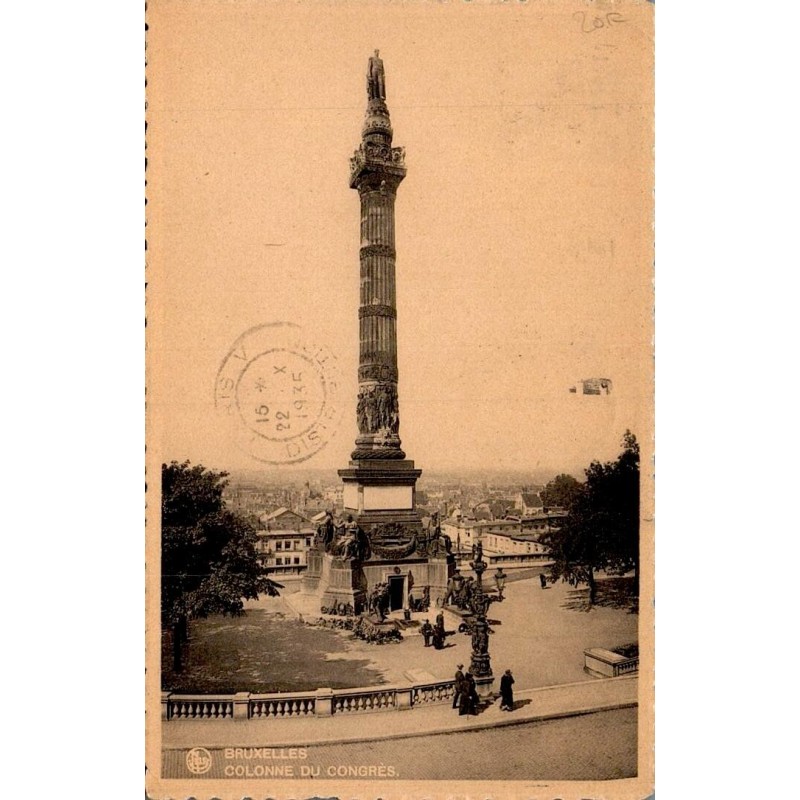 Carte postale ancienne Bruxelles Colonne du Congrès Belgique CPA Neurdein
