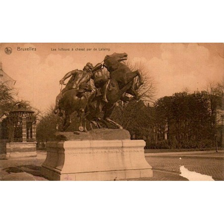Carte postale ancienne Bruxelles Les Lutteurs à Cheval par de Lalaing Belgique CPA Neurdein