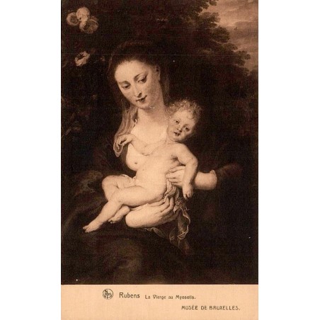 Carte postale ancienne Bruxelles La Vierge au Myosotis de Rubens Musée de Bruxelles CPA