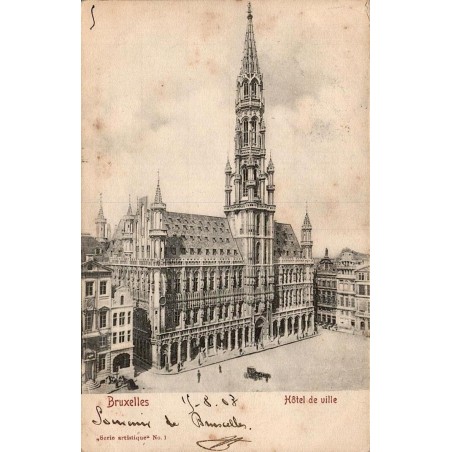 Carte postale ancienne Bruxelles Hôtel de Ville Grand-Place Série Artistique N°1 Belgique