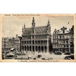 Carte postale semi-moderne Bruxelles Grand-Place Maison du Roi Marché aux fleurs CPSM 151