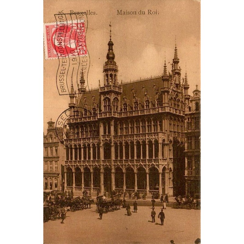 Carte postale ancienne Bruxelles Maison du Roi Grand-Place Belgique circulée