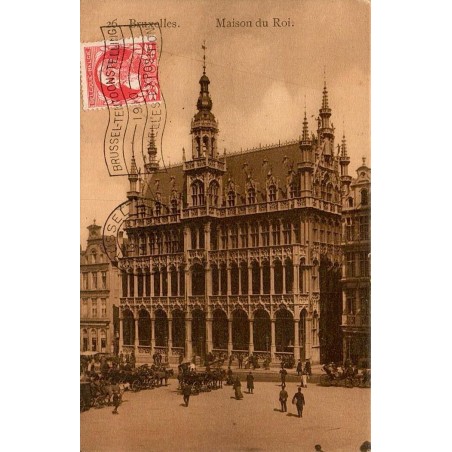Carte postale ancienne Bruxelles Maison du Roi Grand-Place Belgique circulée