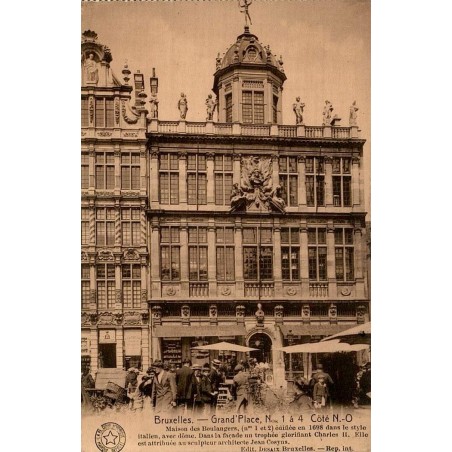 Carte postale ancienne Bruxelles Grand-Place côté nord-ouest Maison des Boulangers édition Desaix