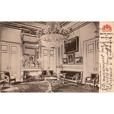 Carte postale ancienne Bruxelles Palais Royal Appartements du Khédive Salon Rouge Belgique