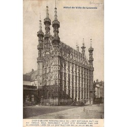 Carte postale ancienne Louvain Hôtel de Ville architecture gothique Belgique