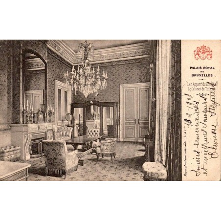 Carte postale ancienne Bruxelles Palais Royal Cabinet de Toilette du Khédive Belgique