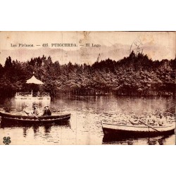 Carte postale ancienne Puigcerdà El Lago barques lac Catalogne Espagne