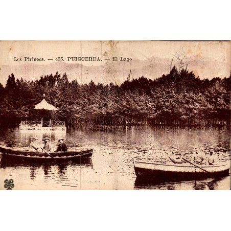 Carte postale ancienne Puigcerdà El Lago barques lac Catalogne Espagne