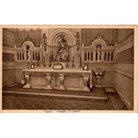 Loyola chapelle Saint-Joseph carte postale ancienne CPA intérieur du sanctuaire avec maître-autel en marbre.