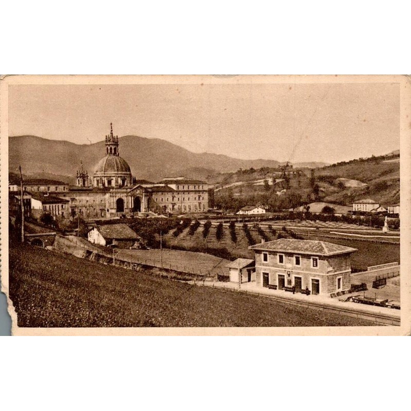 Loyola vue générale basilique sanctuaire Pays basque carte postale ancienne CPA