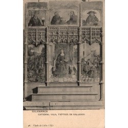 Salamanca Catedral Vieja Tríptico de Gallegos carte postale ancienne CPA Viuda de Calón e Hijo