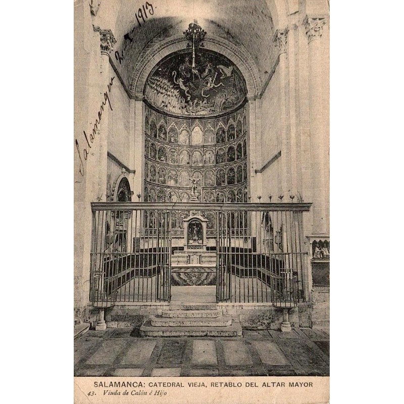 Salamanca Catedral Vieja Retablo del Altar Mayor carte postale ancienne CPA Viuda de Calón e Hijo