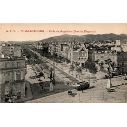 Barcelona Calle de Argüelles Granvia Diagonal carte postale ancienne CPA A.T.V. 37