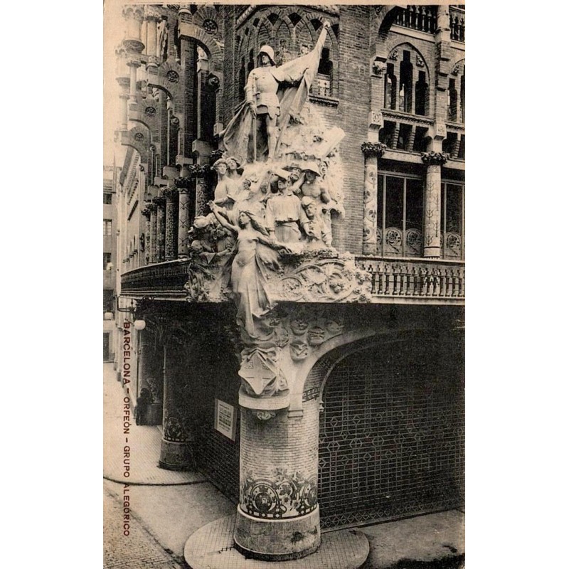 Barcelona Orfeón Grupo Alegórico Palau de la Música Catalana carte postale ancienne CPA