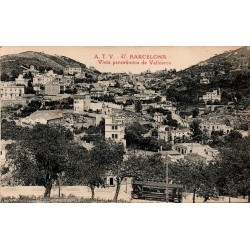 Barcelona Vista panorámica de Vallcarca carte postale ancienne CPA A.T.V. 47 tramway