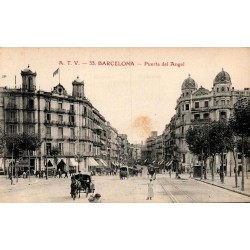 Barcelona Puerta del Ángel carte postale ancienne CPA A.T.V. 33 avenue historique