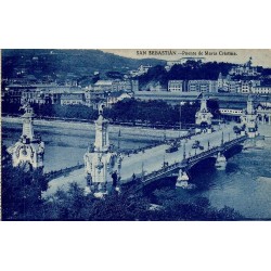 San Sebastián Puente de María Cristina carte postale ancienne CPA pont sur l'Urumea