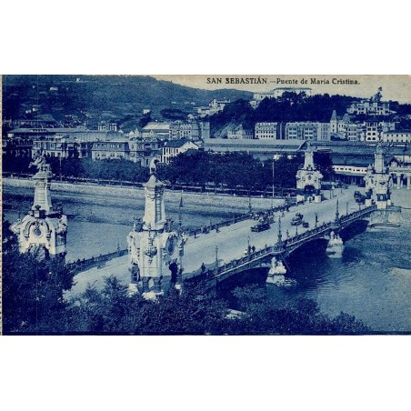 San Sebastián Puente de María Cristina carte postale ancienne CPA pont sur l'Urumea