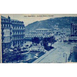 San Sebastián Jardines Puente y Kursaal carte postale ancienne CPA Gran Kursaal