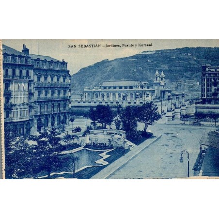 San Sebastián Jardines Puente y Kursaal carte postale ancienne CPA Gran Kursaal