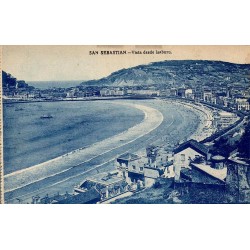 San Sebastián Vista desde Isaburu carte postale ancienne CPA panorama de la baie de la Concha