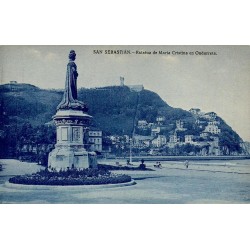 San Sebastián Estatua de María Cristina en Ondarreta carte postale ancienne CPA