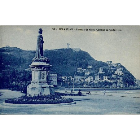 San Sebastián Estatua de María Cristina en Ondarreta carte postale ancienne CPA