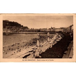 San Sebastián Paseo y Playa de la Concha carte postale ancienne CPA n°42 vue panoramique