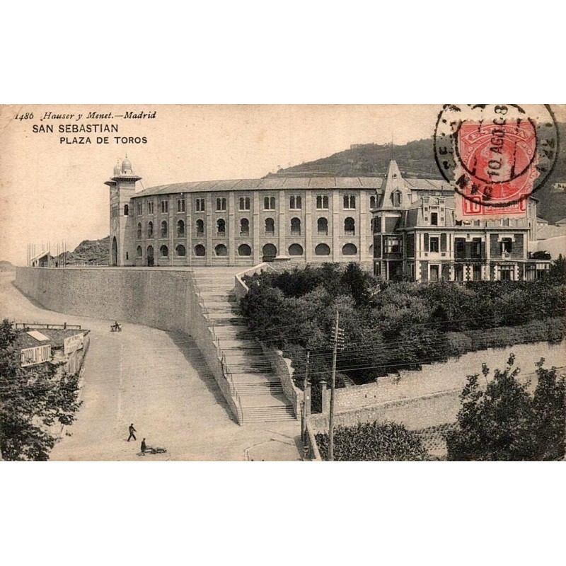 San Sebastián Plaza de Toros ancienne carte postale Hauser y Menet n°1486