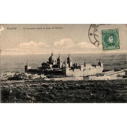 El Escorial monastère depuis la Presa del Romeral carte postale ancienne CPA