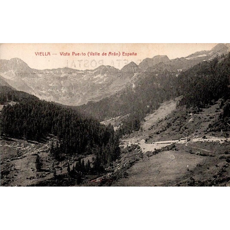 Vielha vue panoramique Vall d'Aran carte postale ancienne CPA