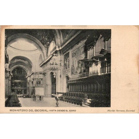 Monasterio del Escorial Vista desde el Coro carte postale ancienne CPA Nicolás Serrano Espagne