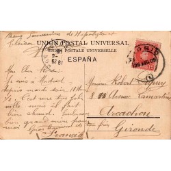 Madrid Puerta del Sol Espagne Carte Postale Ancienne CPA Circulée 1909 Tramways