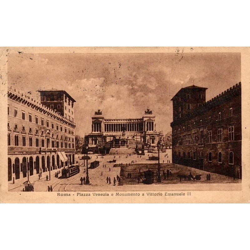 Rome Piazza Venezia Monument à Vittorio Emanuele II carte postale ancienne CPA Italie