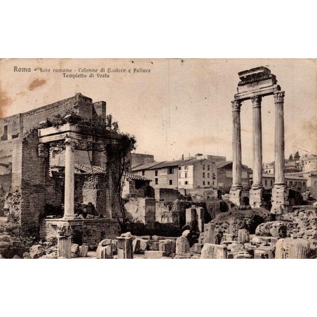 Rome Forum Romain Colonnes de Castor et Pollux carte postale ancienne CPA Italie